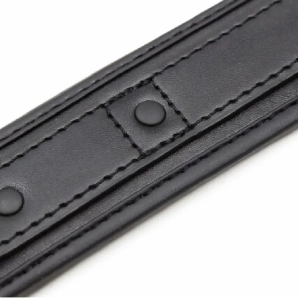 Men’s Fashion Collar With Guide, Leather And Iron Chain Link